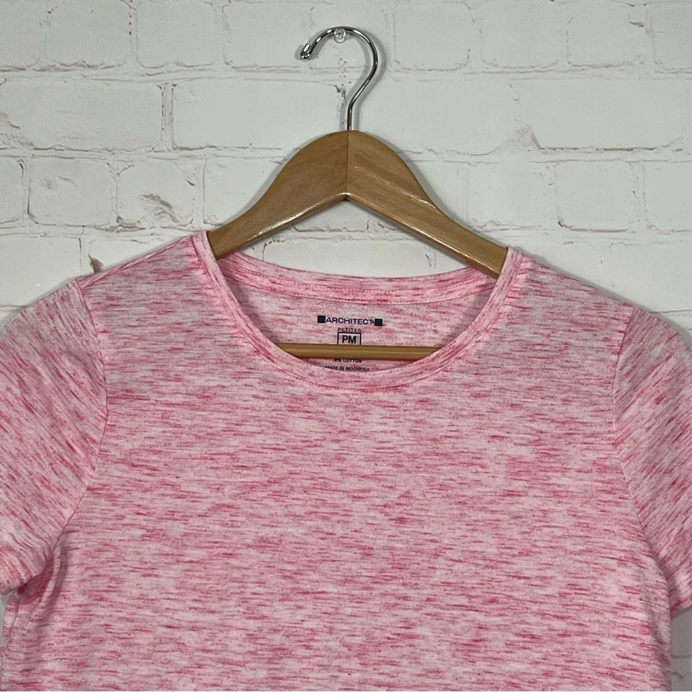 Architect T Shirt Women’s Petite Medium Pink Heathered Short Sleeve - Picture 2 of 6